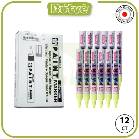 Bút sơn dầu đánh dấu công nghiệp Sakura Paint Marker Medium Point 2.0mm - Vàng phản quang (Fluorescent Yellow) XPMK-B#302