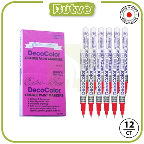 Bút sơn dầu viết thiệp Marvy DecoColor Paint Marker Extra Fine 0.8mm - Đỏ (Red) #140