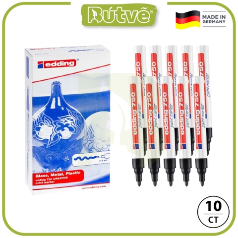 Bút sơn dầu Edding 750 Paint Marker 2-4mm đánh dấu đa năng - Màu Đen (Black)