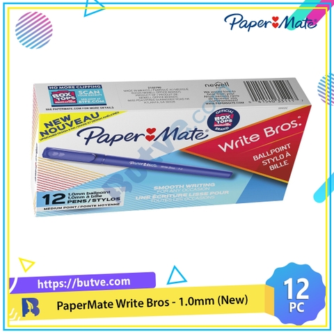 Hộp 12 cây bút bi Paper Mate Write Bros (New) - Blue