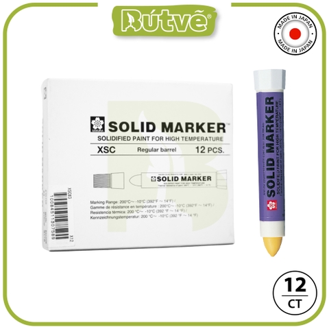 Bút sáp dầu Sakura Solid Marker (High Temperature) - 12.0mm đánh dấu chuyên dụng - Vàng (Yellow) XSC#3