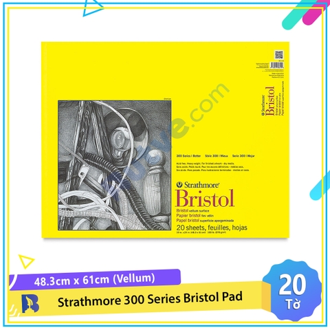 Sổ vẽ đa năng Strathmore 300 Series Bristol Pad (20 tờ, vellum, 48.3 x 61cm)