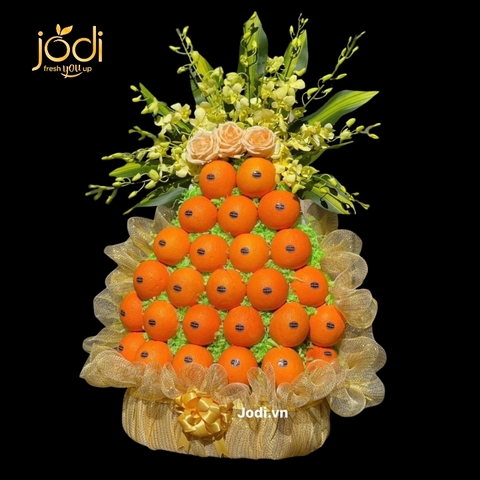 Giỏ trái cây Kính Lễ phối hoa lan BDG26.H02