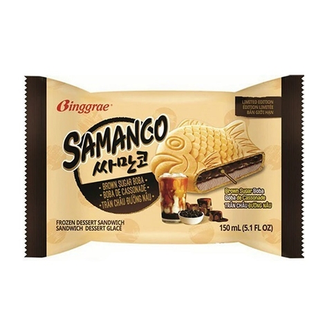 빙그레 싸만코 흑당 버블 아이스크림 150ml BGR Kem ca tran chau duong nau