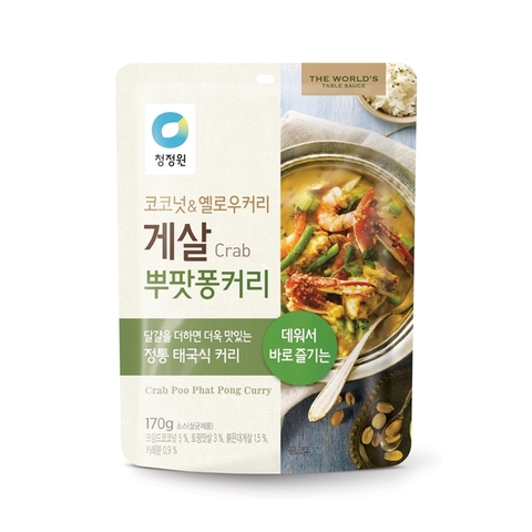 청정원 코코넛 & 예로우커리 게살 뿌팟퐁 커리 170G CJW Cari cua Pu Phat Phong