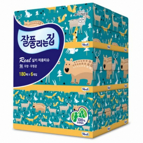 잘풀리는 미용티슈 180매 JALJIP Khan giay hop 180 to