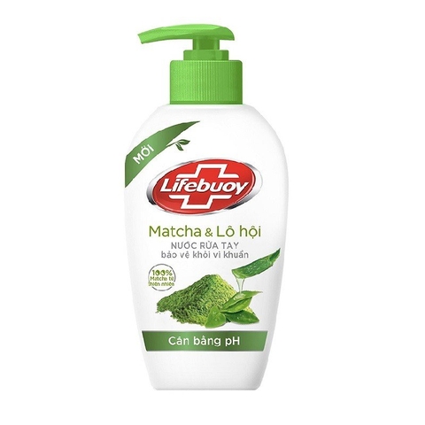 유니레버 라이브 포이 그린 티 & 알로에 180ML LIFEBUOY Nuoc rua tay matcha & lo hoi