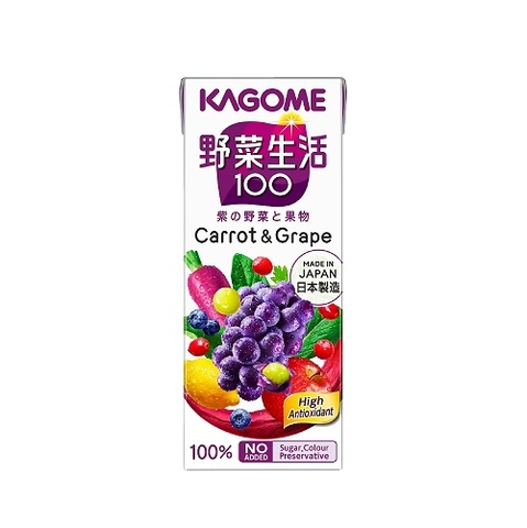 일본 카고메 당근 & 포도 주스 200ml KAGOME Nuoc ep carot và nho