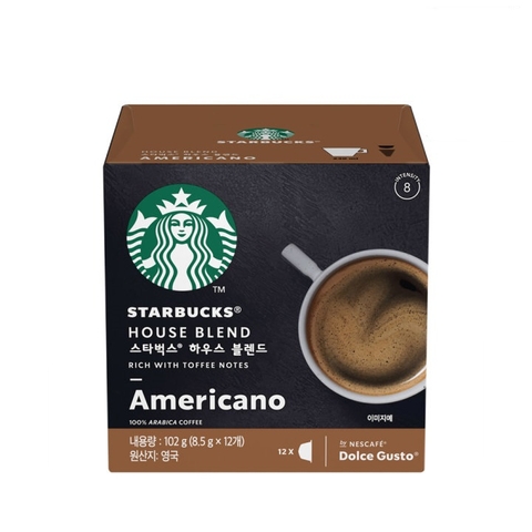 돌체 구스토 스타벅스 하우스 블렌드 8.5G*12개입 NESCAFE Dolce Gusto Ca phe may Starbucks House Blend
