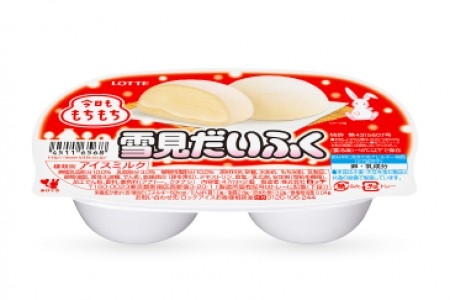 일본 롯데 유키미 다이후쿠 모찌 아이스크림 33.3ml*2매입 YUKIMI DAIFUKU Kem mochi 2pc