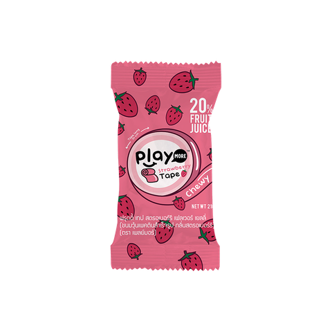 태국 플레이 모어 딸기맛 젤리롤 21G PLAYMORE Keo deo cuon vi dau