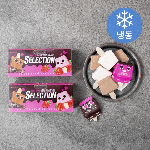 롯데 셀렉션  초코와 딸기 LOTTE Kem Selection dau tay & socola