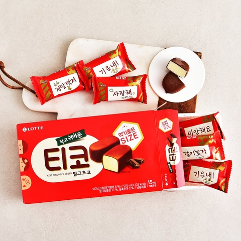 롯데 티코 밀크초코 LOTTE Kem socola sua