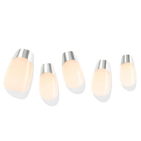 데싱디바 매직프레스 네일 실버 시크 프렌치(coffin) DASHINGDIVA Bo dan mong tay Silver French