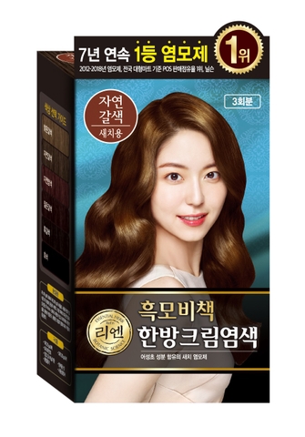 LG생활건강 리엔 흑모비책 한방크림 염색 (자연 갈색) LGVINA REEN Thuoc nhuom thuong mau nau tu nhien