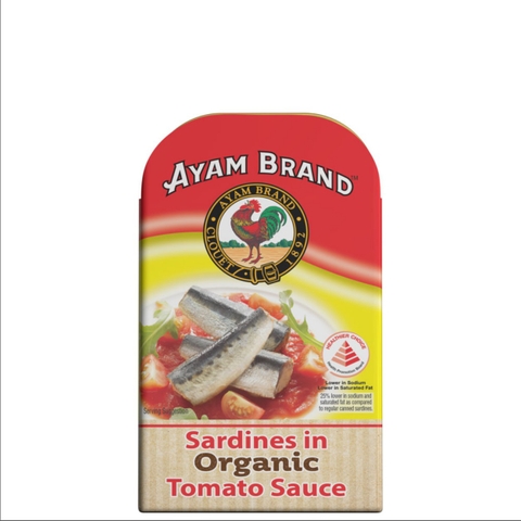 말레이시아 아얌 브랜드 오가닉 토마토 소스 정어리 볶음 120g AYAM BRAND Ca trich sot ca chua