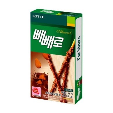 롯데 아몬드 빼빼로 32g LOTTE Banh que Pepero hanh nhan