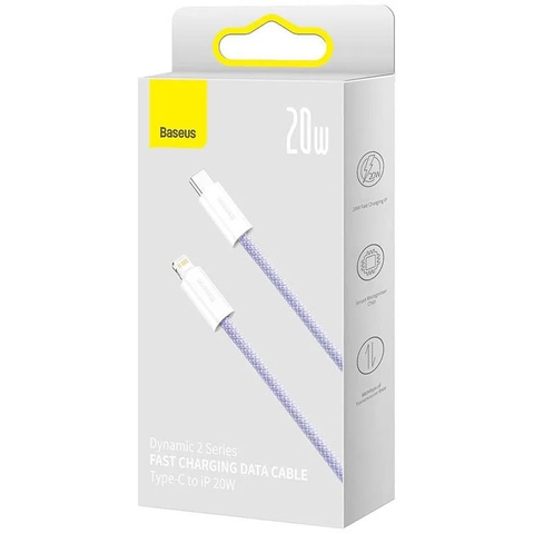 베이스어스 고속 충전 케이블 Dynamic 2 series C to iPhone 20W 보라색 BASEUS Cap sac nhanh Dynamic 2 series Type C to iP 20W 1m mau tim
