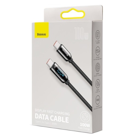 베이스어스 고속 충전 케이블 LED 디스플레이 C to C 100W 1m BASEUS Day sac LED 100W - 1m