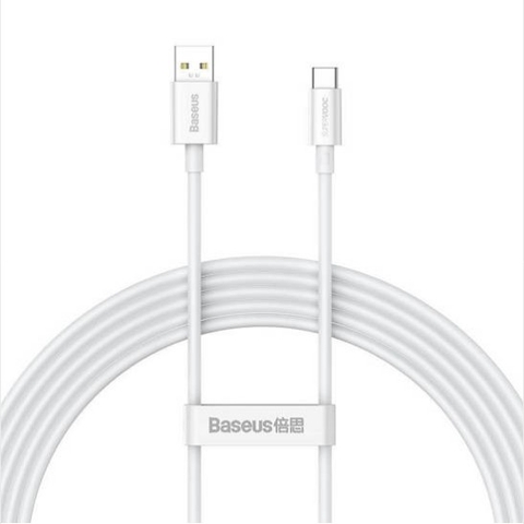 베이스어스 고속 충전 케이블 USB to C 65W 1m BASEUS Supervooc Cap sac nhanh USB to Type C 65W (white)