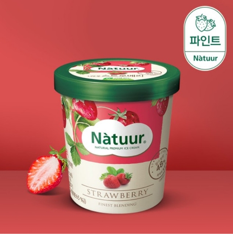 롯데 나뚜르 딸기 아이스크림 파인트 474ml NATUUR Kem dau hop