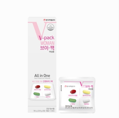 안국약품 브이 팩 여성용 76.5g 30포 Thuc pham chuc nang vien uong vitamin tong hop va khoang chat danh cho nu