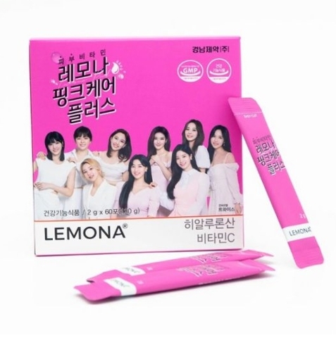 경남제약 레모나 피부 비타민 핑크케어플러스 트와이스 2g*60포 Keangnam Chaeyak lemona tiwce Vitamin c lam sang da 2g*60 goi