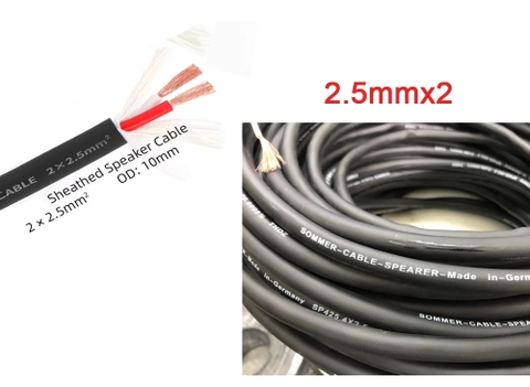 Sommer SP255, Size 2 x 2.5 - 100m - Dây loa chuyên nghiệp