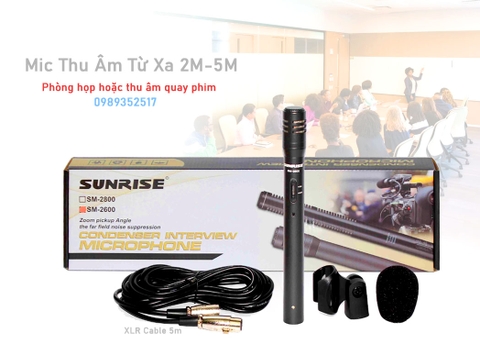 SUNRISE SM2600 Mic Thu Âm Từ Xa Cho Máy Quay Và Phòng Họp
