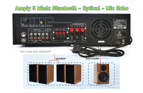 Amply 5 kênh 5.1 Âm Thanh Karaoke Nghe Nhạc, Quán Cafe, Shop