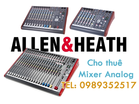 Cho thuê mixer Allen & Heath Analog 8-24 line cao cấp chính hãng