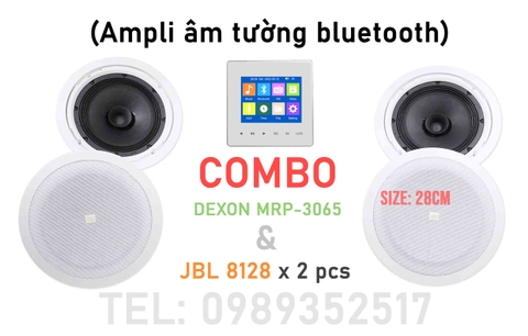 COMBO 2 Loa ốp Trần JBL 8128 & Amply Gắn Tường Cho Căn Hộ