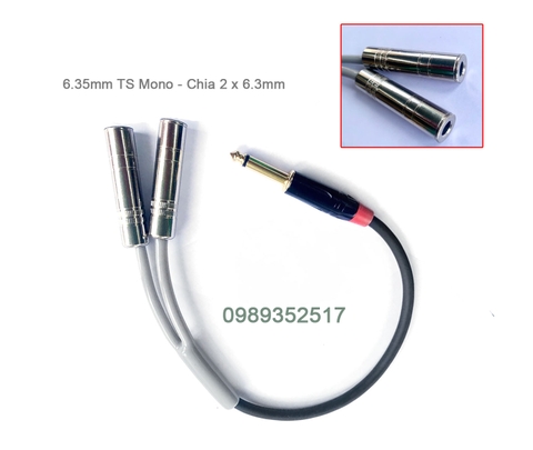 TAD-062 Dây chia 6li mono ra 2 mono 6li cái - Dây chữ Y