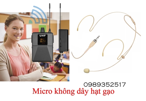 UHF Micro không dây Đeo tai hạt gạo, tiếng MẠNH, hay mạnh mẽ