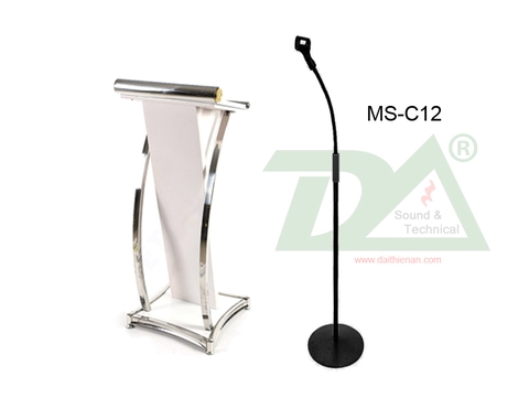 Chân Micro Đứng Đế Tròn, Bẻ Cong  MS-C12