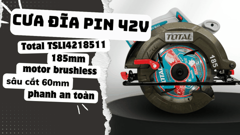 Total TSLI4218511 — Cưa đĩa pin 42V 185mm cho DIY và công việc nặng