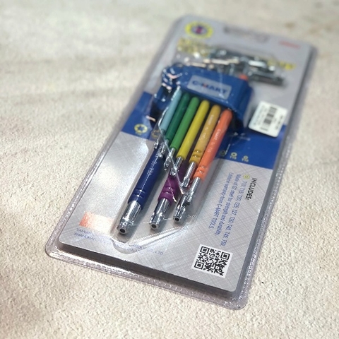 Bộ lục giác bông sao cán bọc nhựa màu 9 chi tiết Cmart F0023