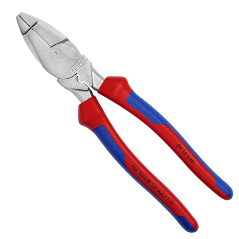 Kìm điện đa năng bấm cos 240mm, mạ chrome Knipex Lineman 09 15 240
