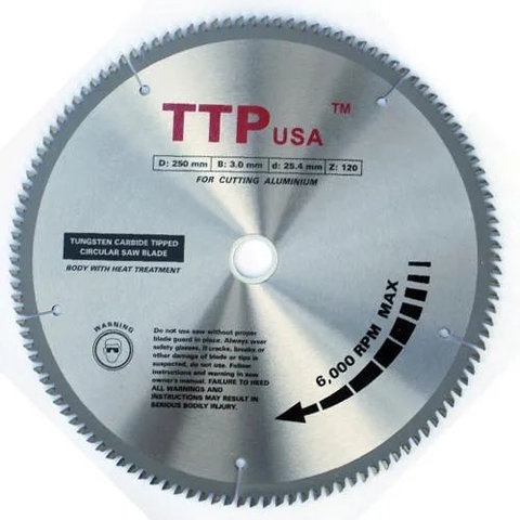 Lưỡi cưa nhôm 255 x 3.0 x 2.0mm - 120 răng, TCT, TTP 222-255120-2GE