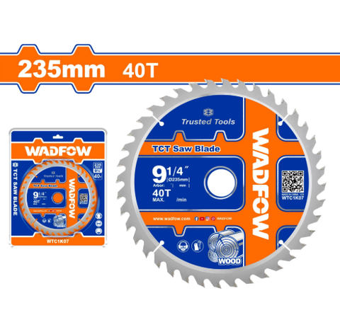 Lưỡi cưa gỗ 235mm 40T Wadfow WTC1K07