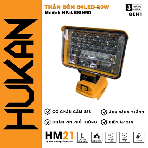 Thân đèn pha dùng pin 84 Led 90W Hukan HK-LB8IN90W