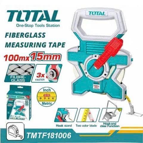 Thước dây sợi thủy tinh 100mx15mm TOTAL TMTF181006