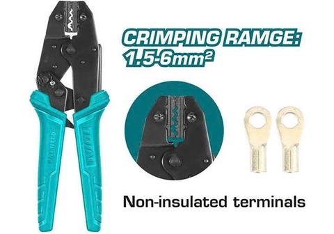 Kìm bấm cos đầu dây không cách điện AWG16-10 Total THCPL1506