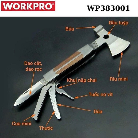 Rìu mini đa năng 12in1 Workpro WP383001