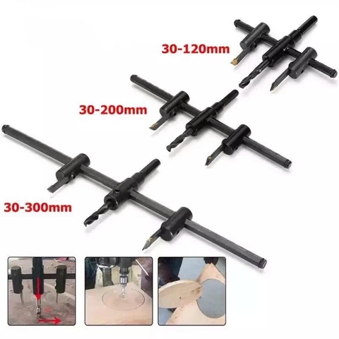 Bộ mũi khoan khoét lỗ tròn điều chỉnh 30-300mm (gỗ và thạch cao) Wadfow WKJ9K03