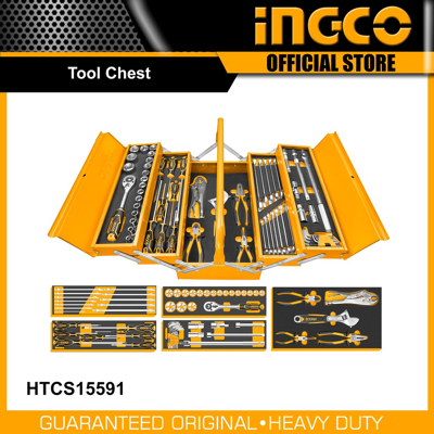 Bộ đồ nghề đựng trong hộp sắt 59 chi tiết Ingco HTCS15591