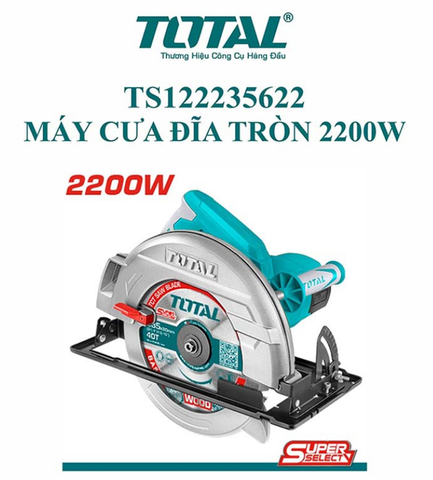 Máy cưa đĩa cắt gỗ 235mm công suất 2200W Total  TS122235622