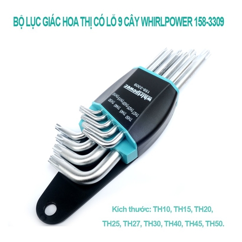 Bộ lục giác bông sao có lỗ 9 cây Whirlpower 158-3309