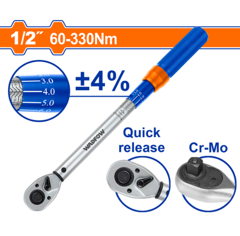 Cờ Lê Lực 1/2 Inch 60-330Nm WADFOW WWQ7D22