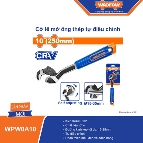 Cờ lê mở ống thép tự điều chỉnh 10 inch WADFOW WPW0A10